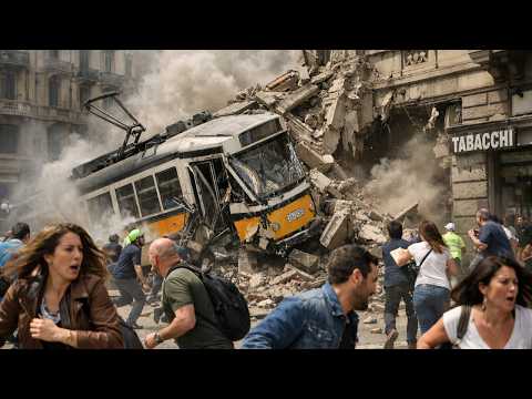 Chaos in Milaan, Italië! Tram ontspoord, minstens 1 dode en 39 gewonden