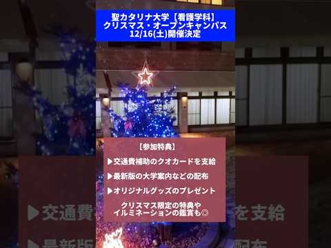 【聖カタリナ大学】看護学科12/16(土)クリスマス・オープンキャンパス開催決定！ #クリスマス #オープンキャンパス #オーキャン #イルミネーション #看護 #愛媛 #松山 #聖カタリナ #SCU