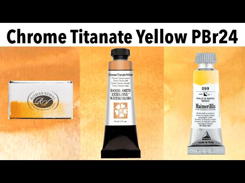 Daniel Smith Chrome Titanate Yellow PBr24 - Watercolor Comparison
