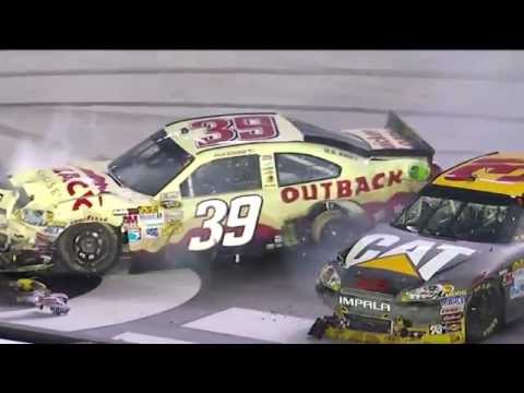 2012 Irwin Tools Night Race - Ryan Newman and Jeff Burton Crash