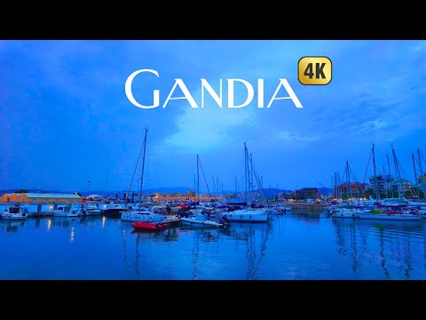 Scenic Promenade in Gandia Spain 🇪🇸 | 4K Evening Walk