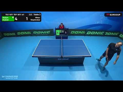 12:50 Vadym Hryban 3-2 Viktor Vasylevskyi 18.04.2023 TT Euro.Cup Ukraine Star