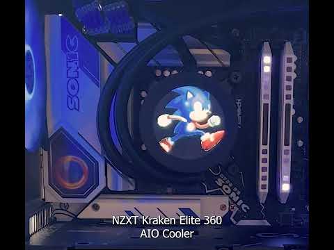 SUPER COOL Sonic the Hedgehog Gaming PC Intel I5 Kraken Elite AIO Cooler Fractal North Case
