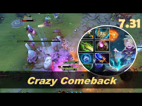 Invoker Mid  Crazy Comeback, Ethereal Blade + Revenant's Brooch | Dota 2 7.31 Highlights