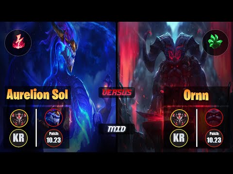 GrandMaster AURELION SOL [Electrocute] (Mid) VS  ORNN - Grandmaster KR Patch 10.23