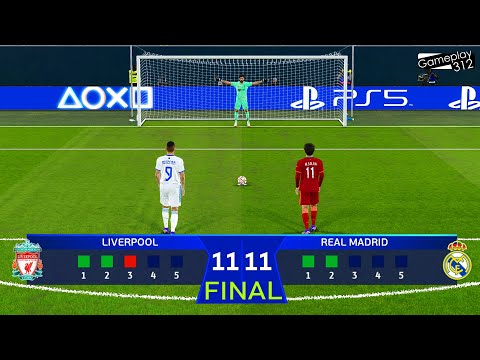 UEFA Champions League Final Penalty Shootout 2022 - Liverpool vs Real Madrid -eFootball PES Gameplay