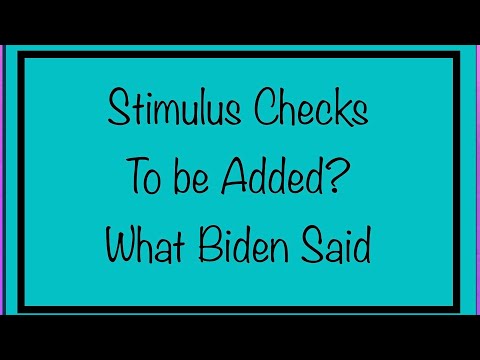 Stimulus Checks Added? What Biden Said.... Stimulus Check Update - Friday, December 4