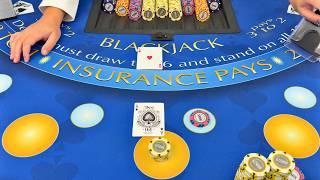 UNBELIEVABLE BLACKJACK HANDS GAMBLING OVER $1,000,000 VS LUCKY CASINO DEALER IN HIGH LIMIT SESSION!