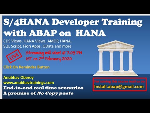 LIVE demo ABAP on HANA cum S 4HANA Training | 9th April 2022 | 7 PM IST | CDS Views AMDP Fiori