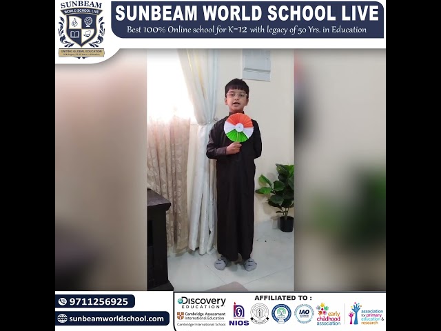 Sunbeam World School Students Stand for National Anthem.