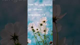 how to say family in diffrent langueages❤ | Shorts tv joana