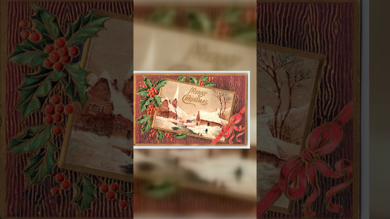 Merry Christmas, Embossed Postcard, Germany, 1910 Postmark Video