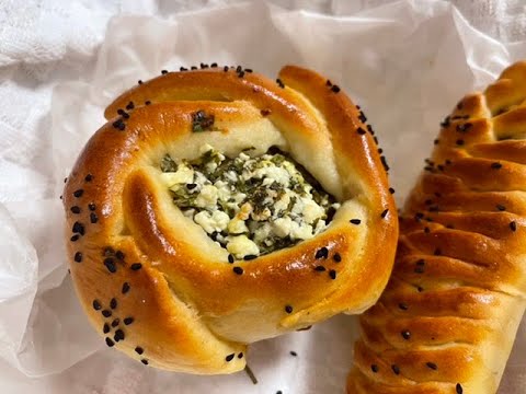 Turkish Pogaca Filled With Feta Cheese and Parsley