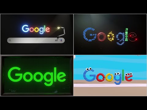 Google Logo Intro Compilation - light effects and cartoon characters