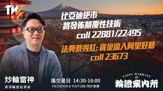 比亞迪逆市  將發佈顛覆性技術 call 22881/22495 法興蔡秀虹: 資金流入阿里好倉 call 23673｜雷神 Lino｜Tasty Warrants 2026-03-02