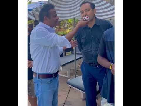 Deepak Kalal in Lotus Sutra... Cutting cake for Staff.. #deepakkalal