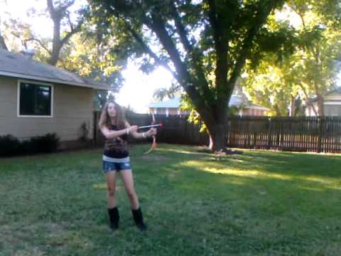 Shooting a bow n arrow