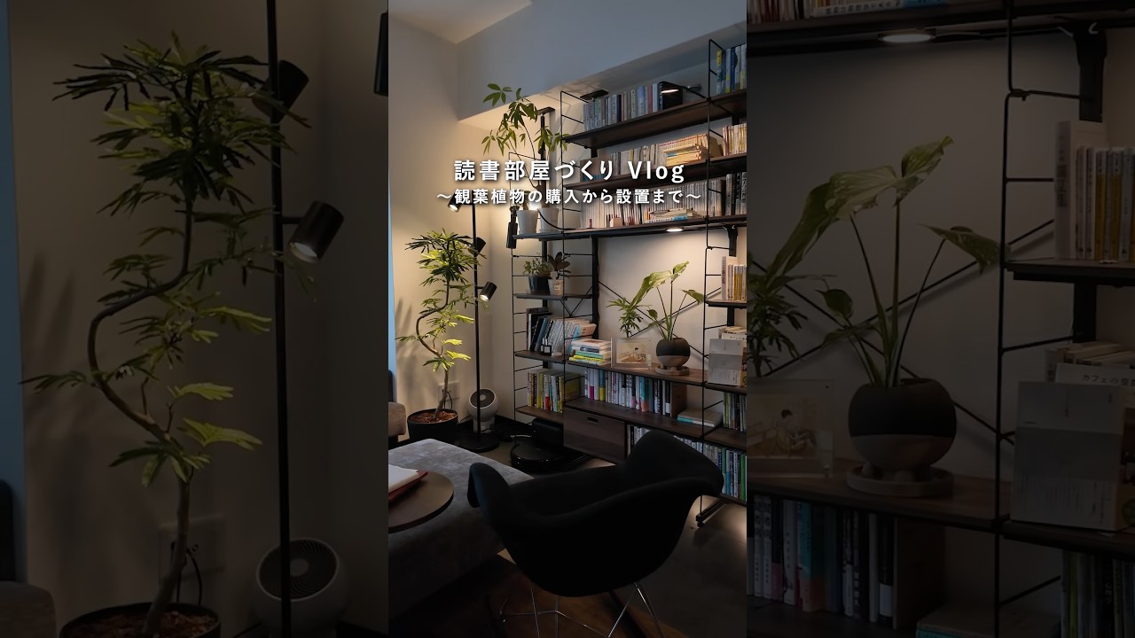 読書部屋づくり！観葉植物を購入​（ @takahashiengei ）。本と緑に囲まれた暮らし。すごく落ち着きます🍃 #インテリア #読書 #本 #読書好きな人と繋がりたい