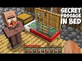 Why VILLAGER HIDE SECRET PASSAGE IN BED WITH SUPER EMERALD ITEMS In Minecraft SECRET BASE