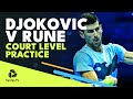 Novak Djokovic & Holger Rune Court-Level Practice | Nitto ATP Finals 2022
