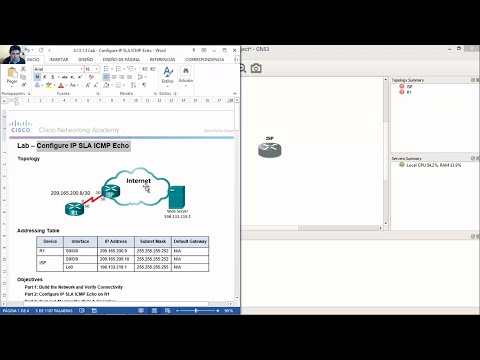 8.2.1.5 - 4.13.1.3 Lab - Configure IP SLA ICMP Echo (GNS3)