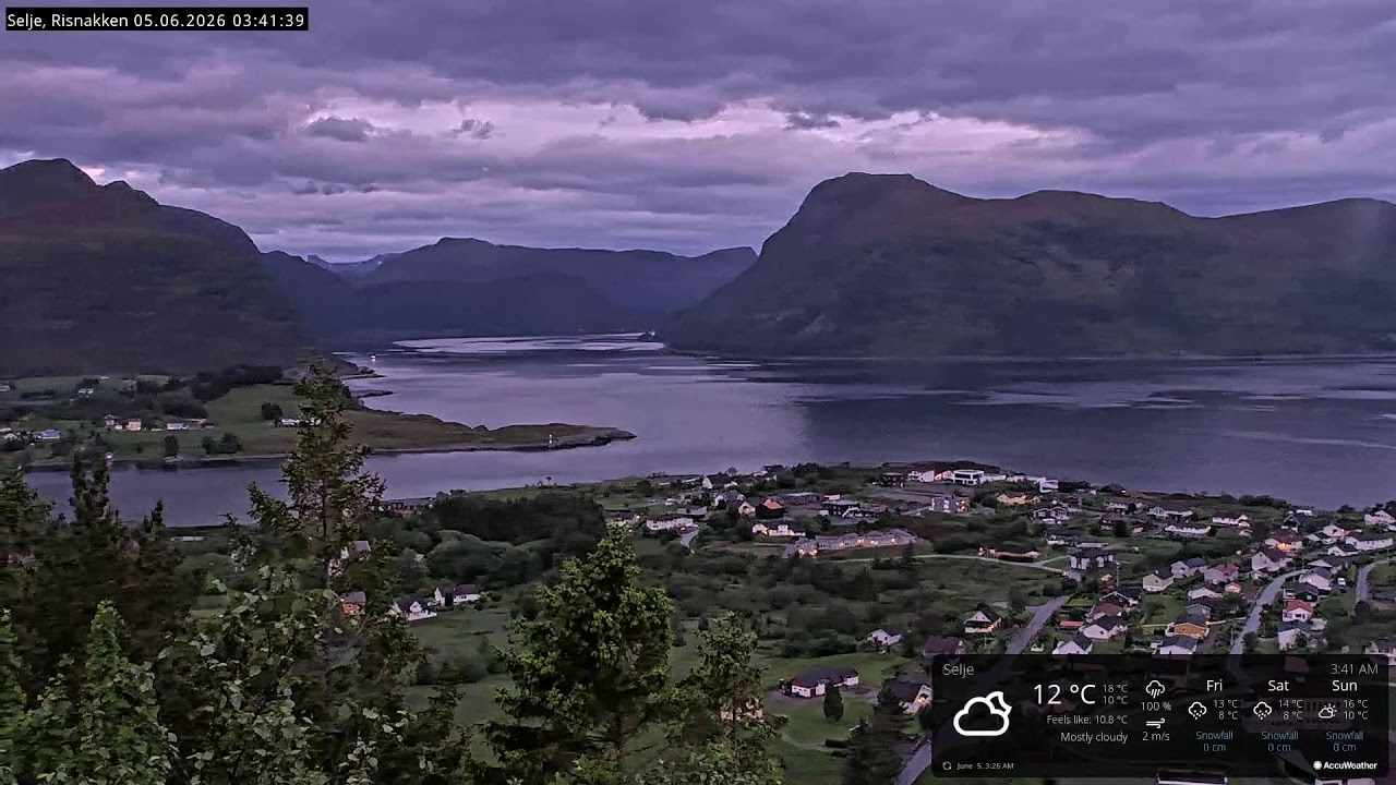 Live webcam view of Panorámica de Selje y el fiordo