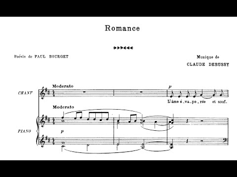 Romance (Claude Debussy) - D Major Piano Accompaniment - Karaoke