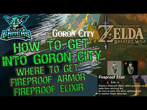 How To Get Into Goron City & Flamebreaker Armor Set Location -* Zelda BOTW Tutorial Walkthrough *