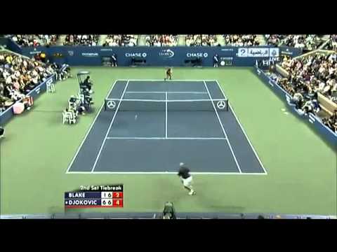 James Blake amazing point against Djokovic