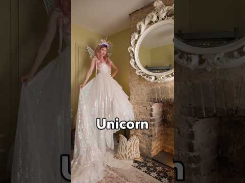 A unicorn wedding dress outfit styling session #shorts