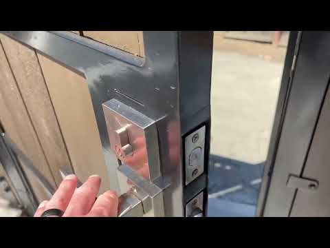 Berlin Modisch Contemporary Square Entry Lever Door Handle and Single Cylinder Deadbolt Locking Leve