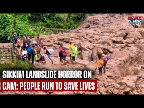 Sikkim Landslide Horror On Cam: Houses Washed Away, People Run To Save Lives, Chaotic Rimbi Scenes