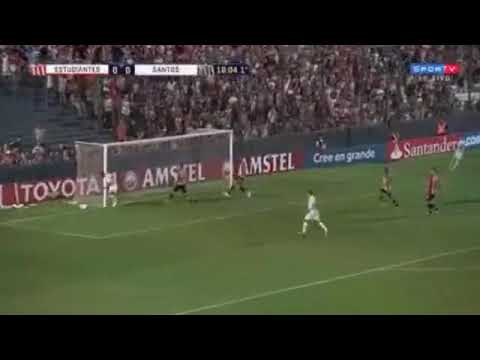 Gol arthur gomes estudiantes 0 x 1 santos