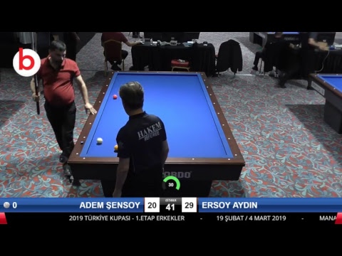 ADEM ŞENSOY & ERSOY AYDIN Bilardo Maçı - 2019 TÜRKİYE KUPASI 1. ETAP ERKEKLER-6.ÖN ELEME