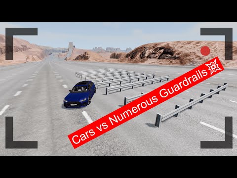 Cars vs Numerous Guardrails#1 💥 – BeamNG.Drive Crashes