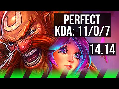 GRAGAS vs LILLIA (JGL) | 11/0/7, 73% winrate, Legendary | VN Master | 14.14
