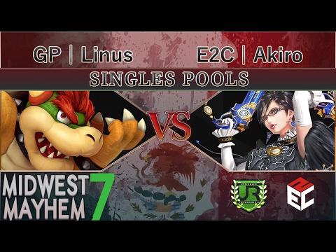 Midwest Mayhem 7 SINGLES POOLS - GP | Linus (Bowser) vs E2C | Akiro (Bayonetta)