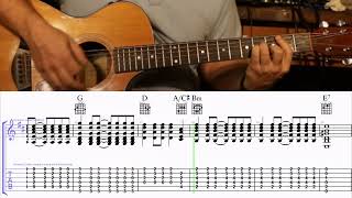 How to Play the Intro and Chords to Old Toy Trains by Roger Miller on Guitar with TAB