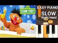 Sesame Street Ernie And His Rubber Duckie SLOW Right Hand Easy Piano Tutorial
