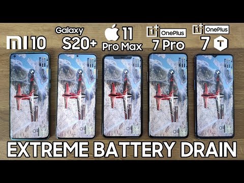 100% BATTERY DRAIN TEST - Xiaomi Mi 10 vs Galaxy S20 Plus / iPhone 11 Pro Max / OnePlus 7 Pro / 7T