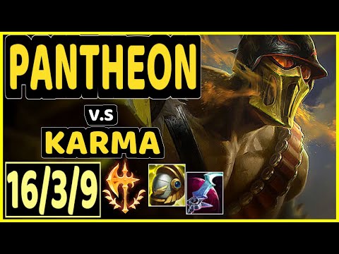 TARGAMAS (PANTHEON) vs KARMA - 16/3/9 KDA BOTTOM SUPPORT GAMEPLAY - EUW Ranked GRANDMASTER