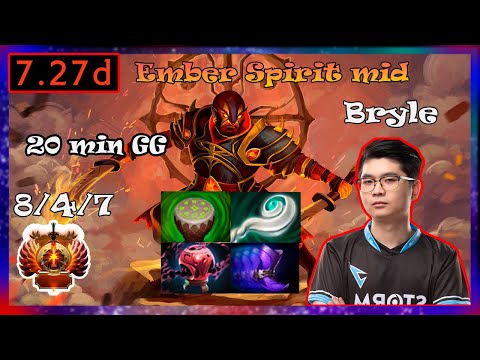 bryle ember spirit mid vs pugna | Full Gameplay 7.27c |  Dota 2 Pro Replays