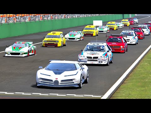 Bugatti Centodieci vs Lancia Race Cars - Monza