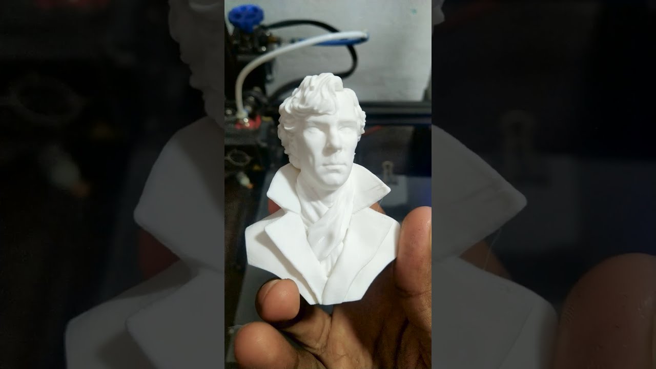 Sherlock bust 3d print sculpture