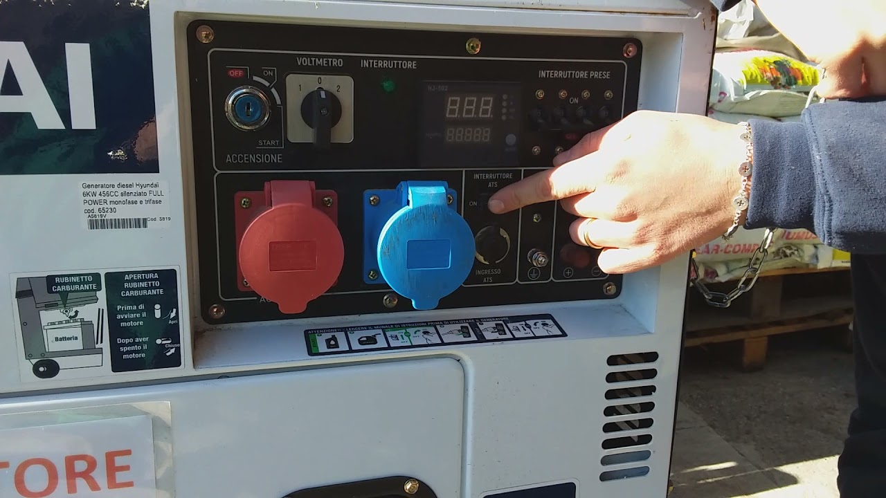 Generatore Diesel silenziato Hyundai da 6 kw