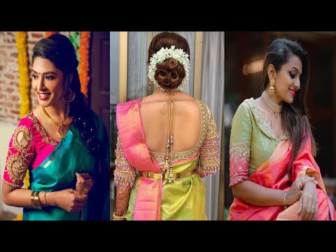 Pattu saree blouse design ideas, Latest silk saree blouse designs, Silk Saree blouse