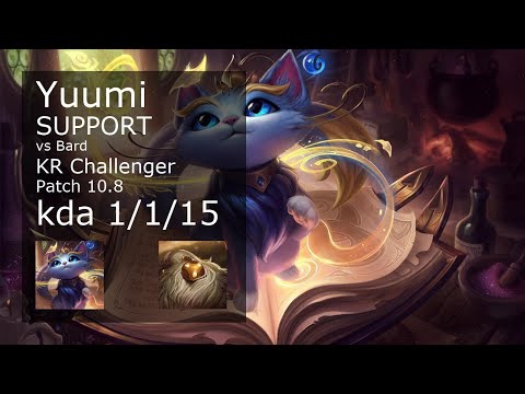 Yuumi Support vs Bard - KR Challenger 1/1/15 Patch 10.8 Gameplay // [롤] 유미 vs 바드 서폿