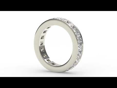 Eternity Ring with Channel Set Princess Cut Diamonds - Princess Cut Diamond Eternity Band