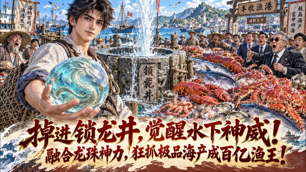掉進鎖龍井覺醒水下神威？因禍得福融合龍珠神力，狂抓極品海產一躍成為百億漁王！#一口氣看完 #最新漫劇