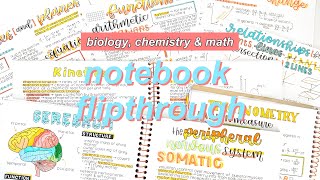 Notebook Flip Through (Grade 12 Biology, Chemistry, Math) 📓